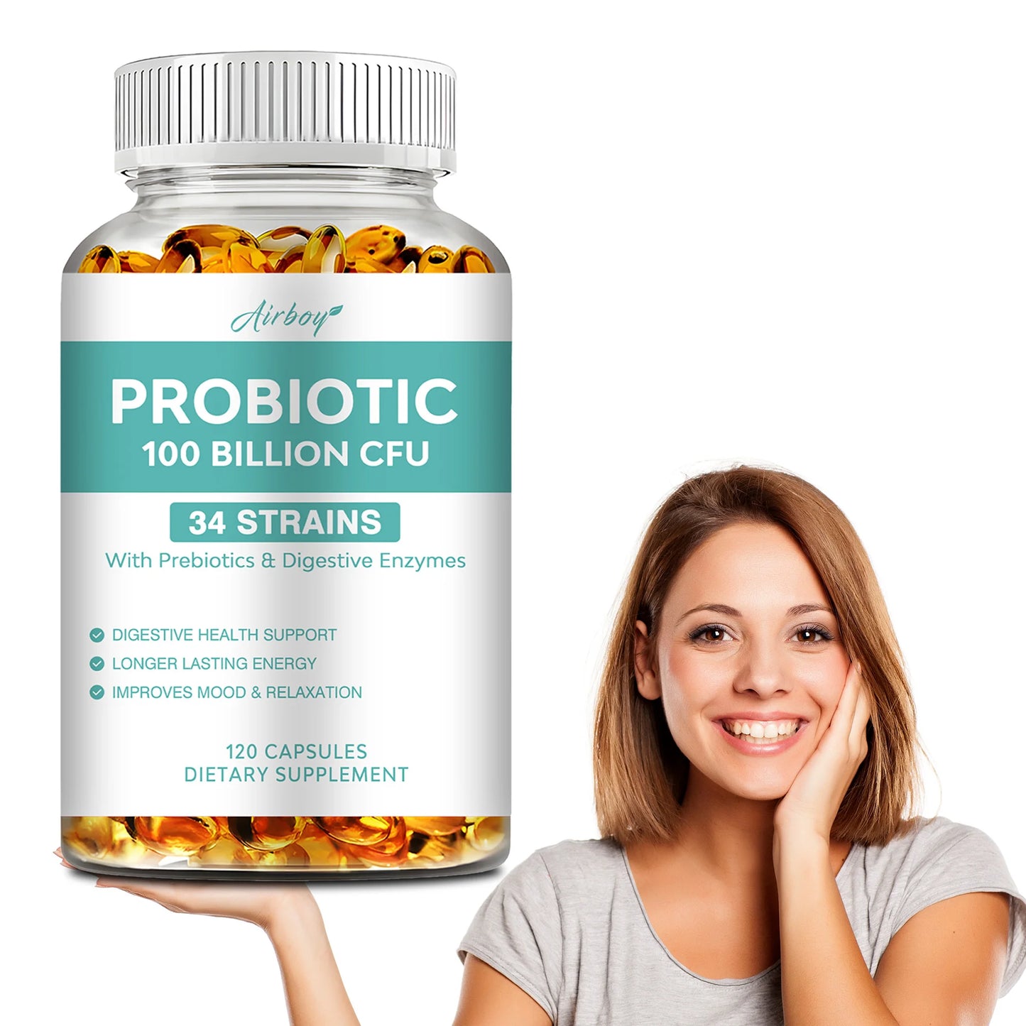100 Billion CFU Probiotics – Digestive Health Support