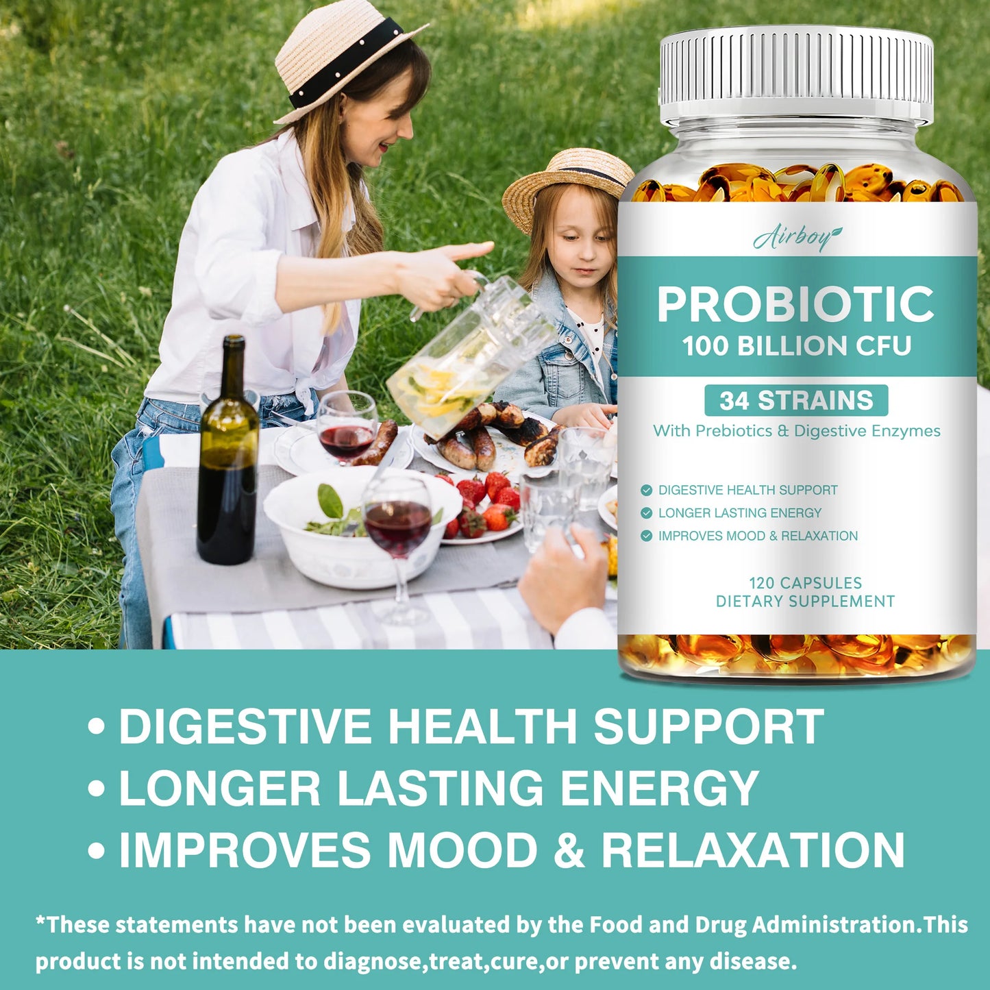 100 Billion CFU Probiotics – Digestive Health Support