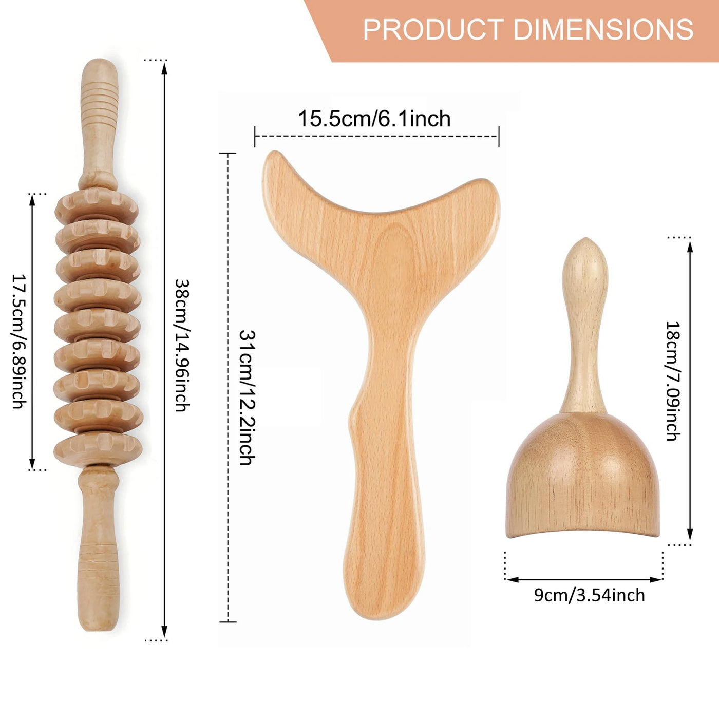 Wooden Lymphatic Drainage Massage Tool Set