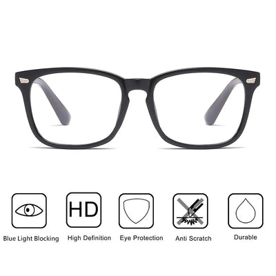 Square Anti-Blue Ray Eyeglasses for Computer & Gaming
