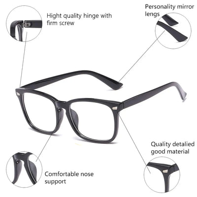 Square Anti-Blue Ray Eyeglasses for Computer & Gaming